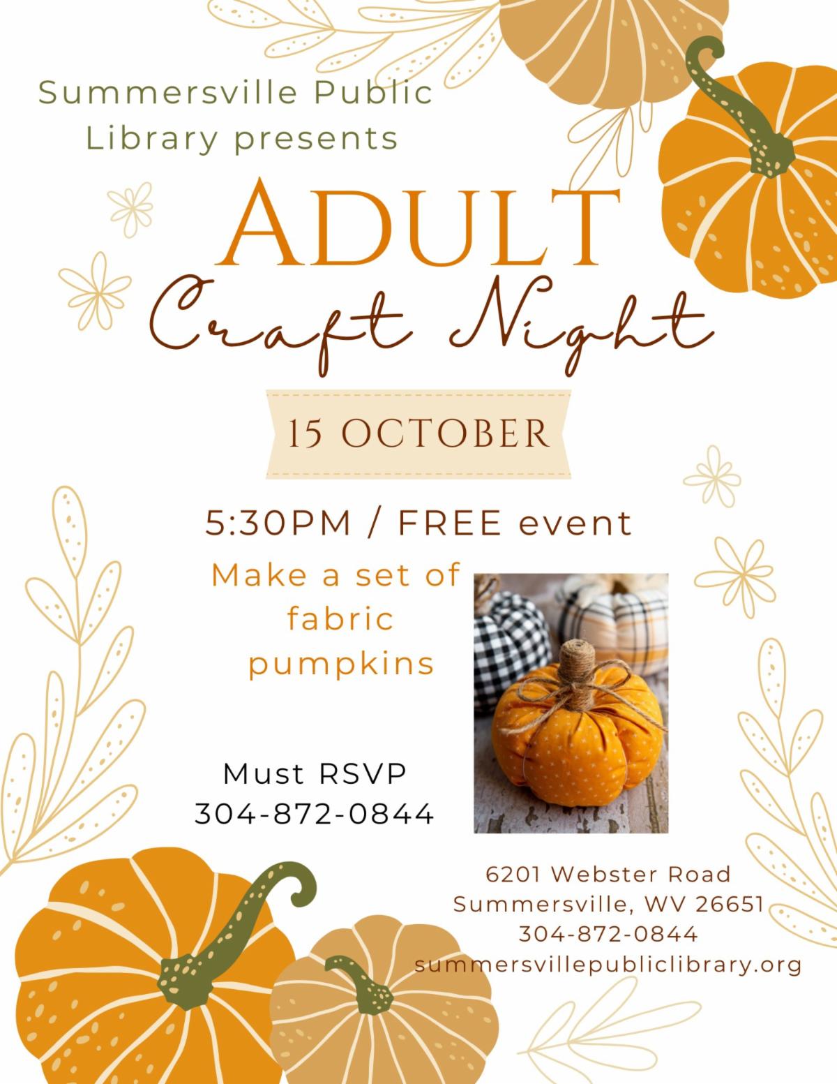 SPL Adult Craft Night Oct 2025