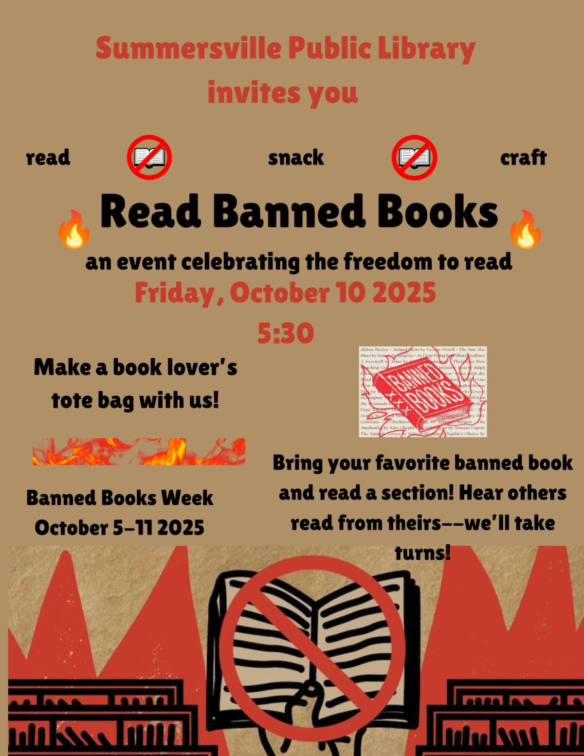 SPL Banned Books event Oct 25