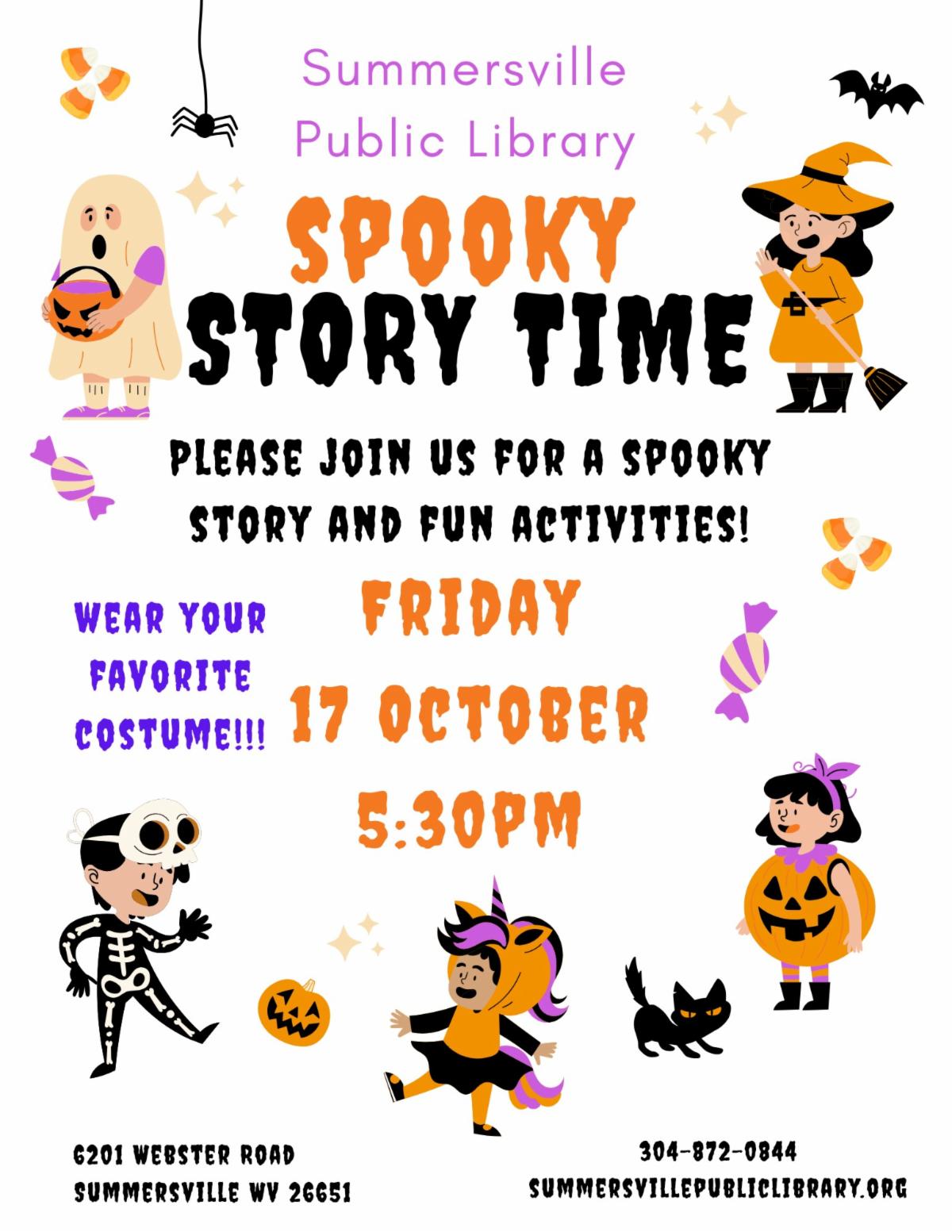 SPL Spooky Story Time Oct 25